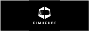 A black and white logo of simucube